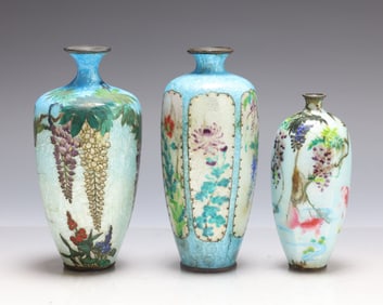 Japanese Ginbari Cloisonne Vases