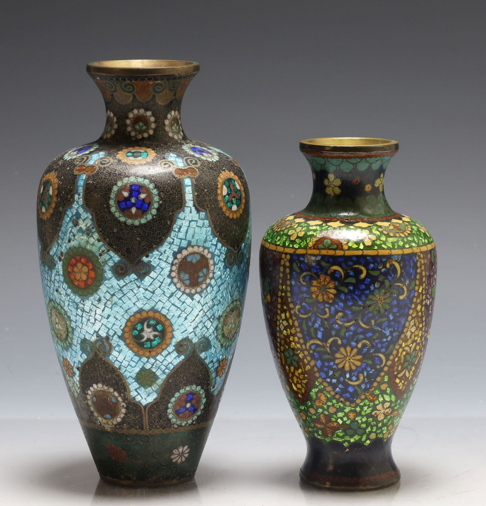 Japanese Goldstone and Ginbari Cloisonne Vases (1 of 8)