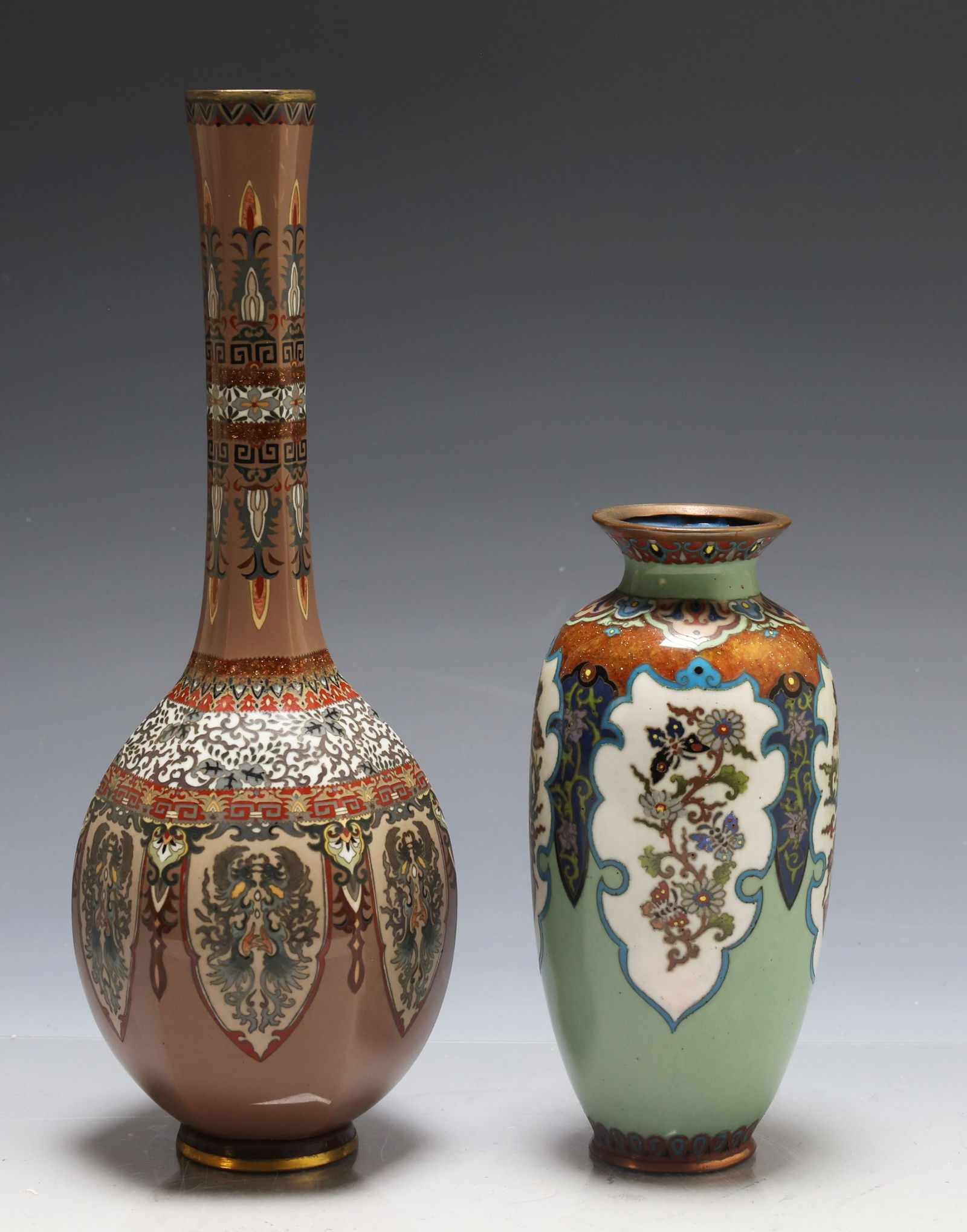 Japanese Goldstone Cloisonne Vases (1 of 9)