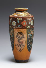 Japanese Goldstone Cloisonne Vase
