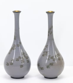Namikawa Yasuyuki Japanese Cloisonne Vases