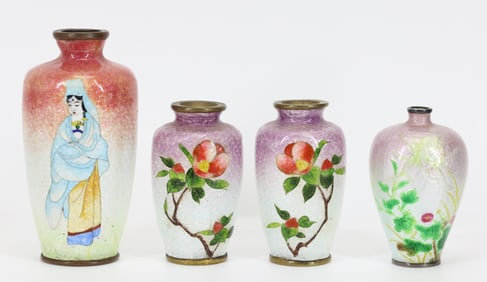 Japanese Ginbari Cloisonne Vases