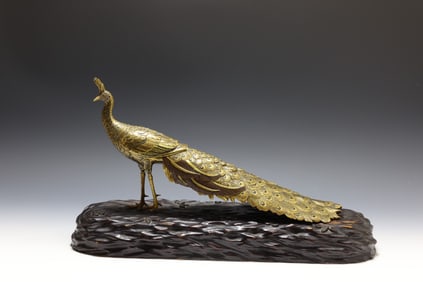 Hidenao Japanese Bronze Peacock