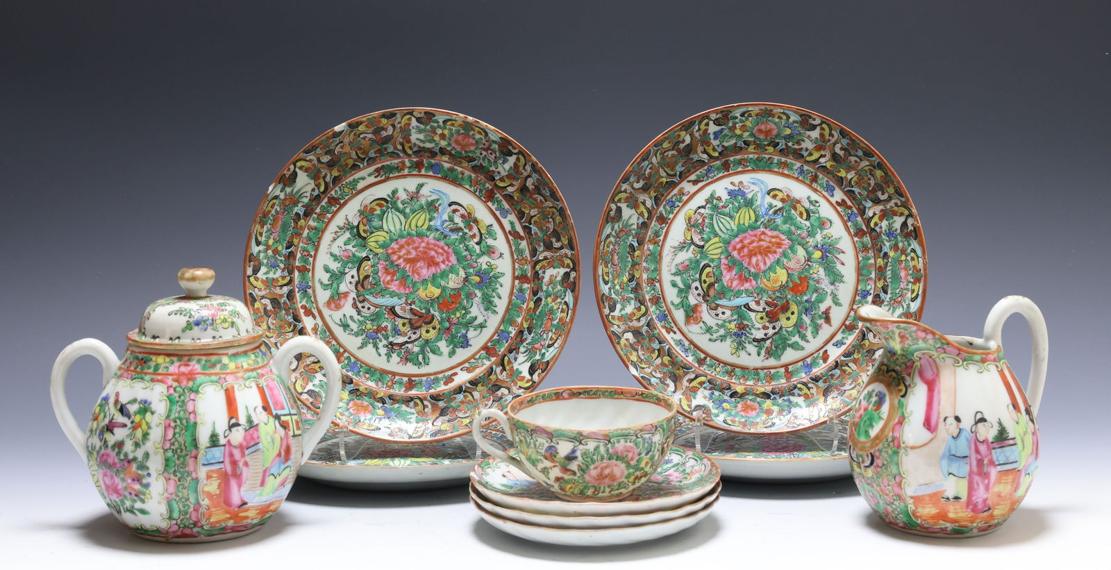 Chinese Rose Medallion and Rose Canton Porcelain Tablewares (1 of 15)