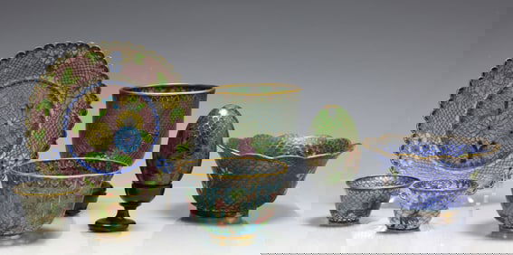 Chinese Plique-a-Jour Enamel Tablewares