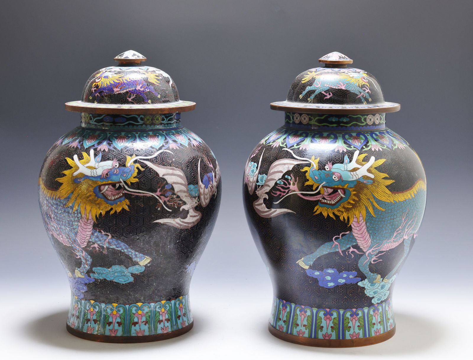 Chinese Cloisonne Temple Jars (1 of 7)