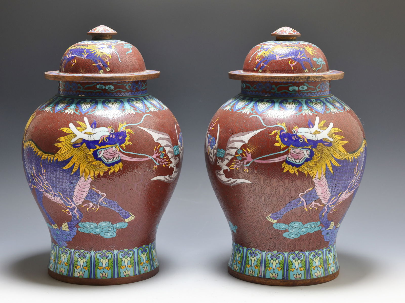 Chinese Cloisonne Temple Jars (1 of 13)
