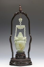 Chinese Carved Jade Bottle