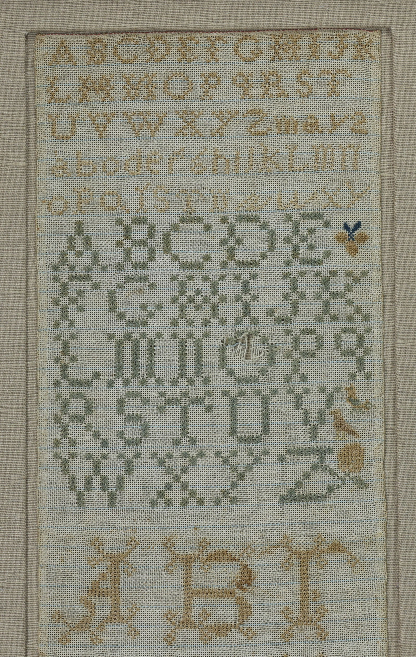 Needlework Alphabet Sampler, 1854 - 3