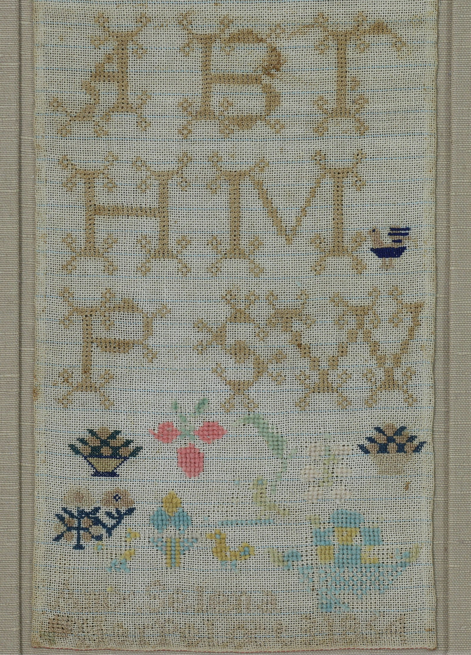 Needlework Alphabet Sampler, 1854 - 4