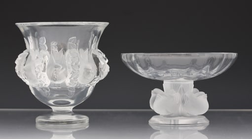 Lalique Crystal Vase and Compote
