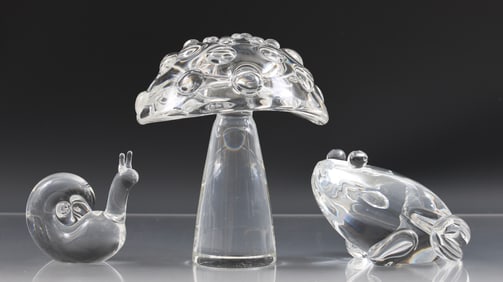 Steuben Crystal Woodland Figurines