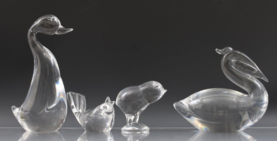 Steuben Crystal Bird Figurines