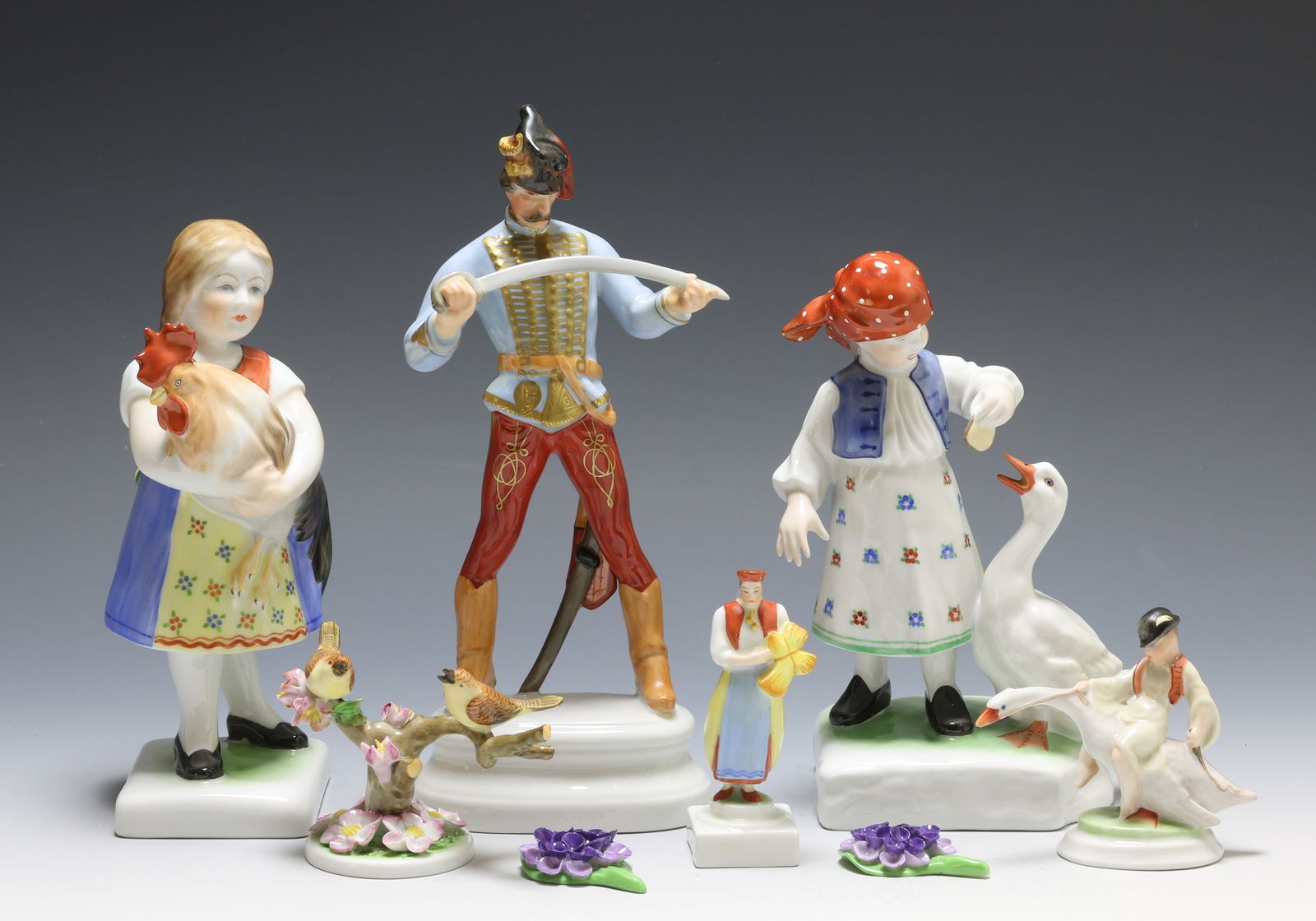 Herend Porcelain Figurines and Flowers (1 of 7)