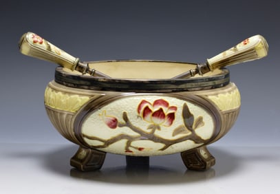 Wedgwood Majolica Bowl with Serving Utensils