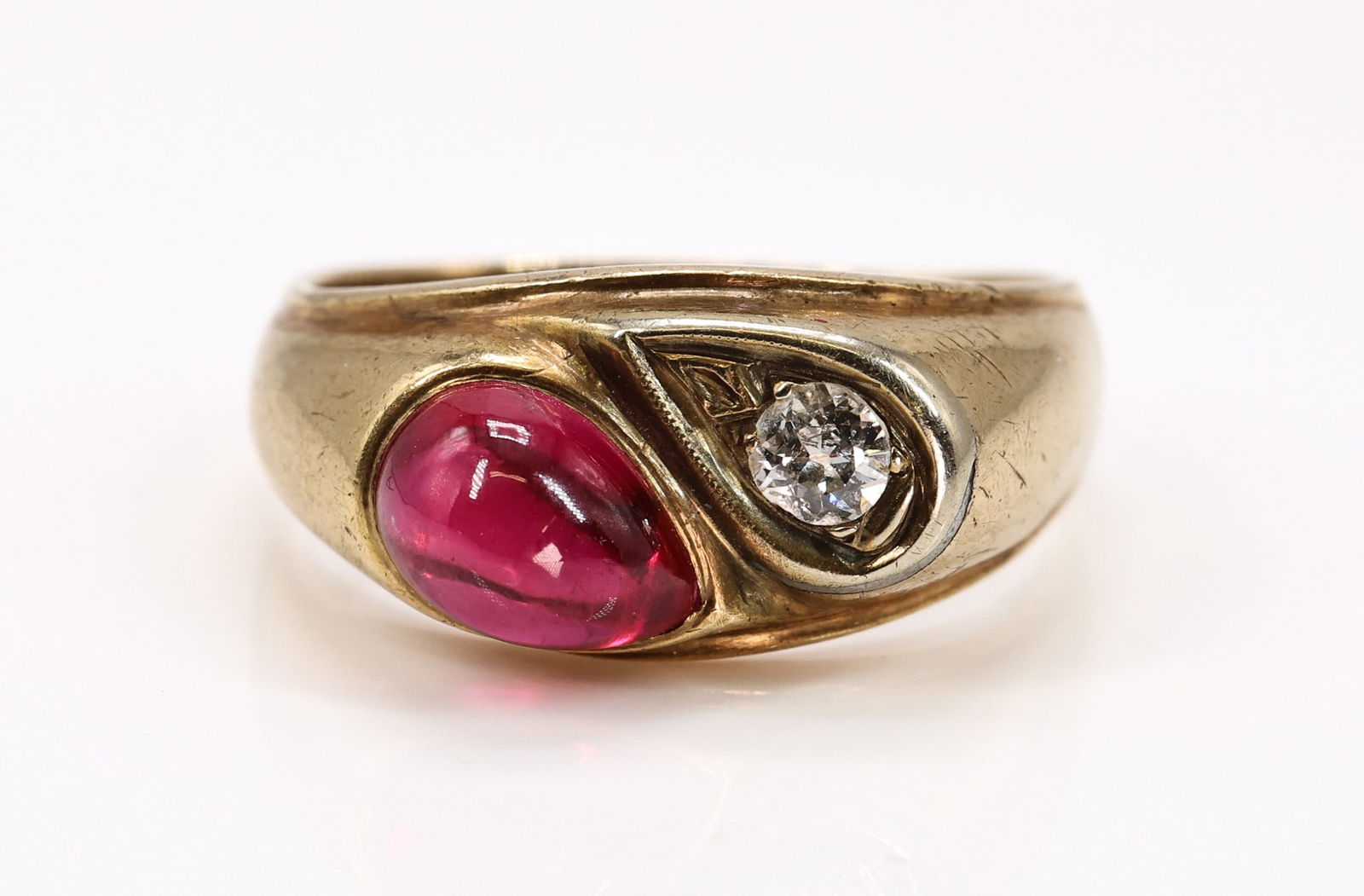 14k YG Ruby Diamond Ring - 3