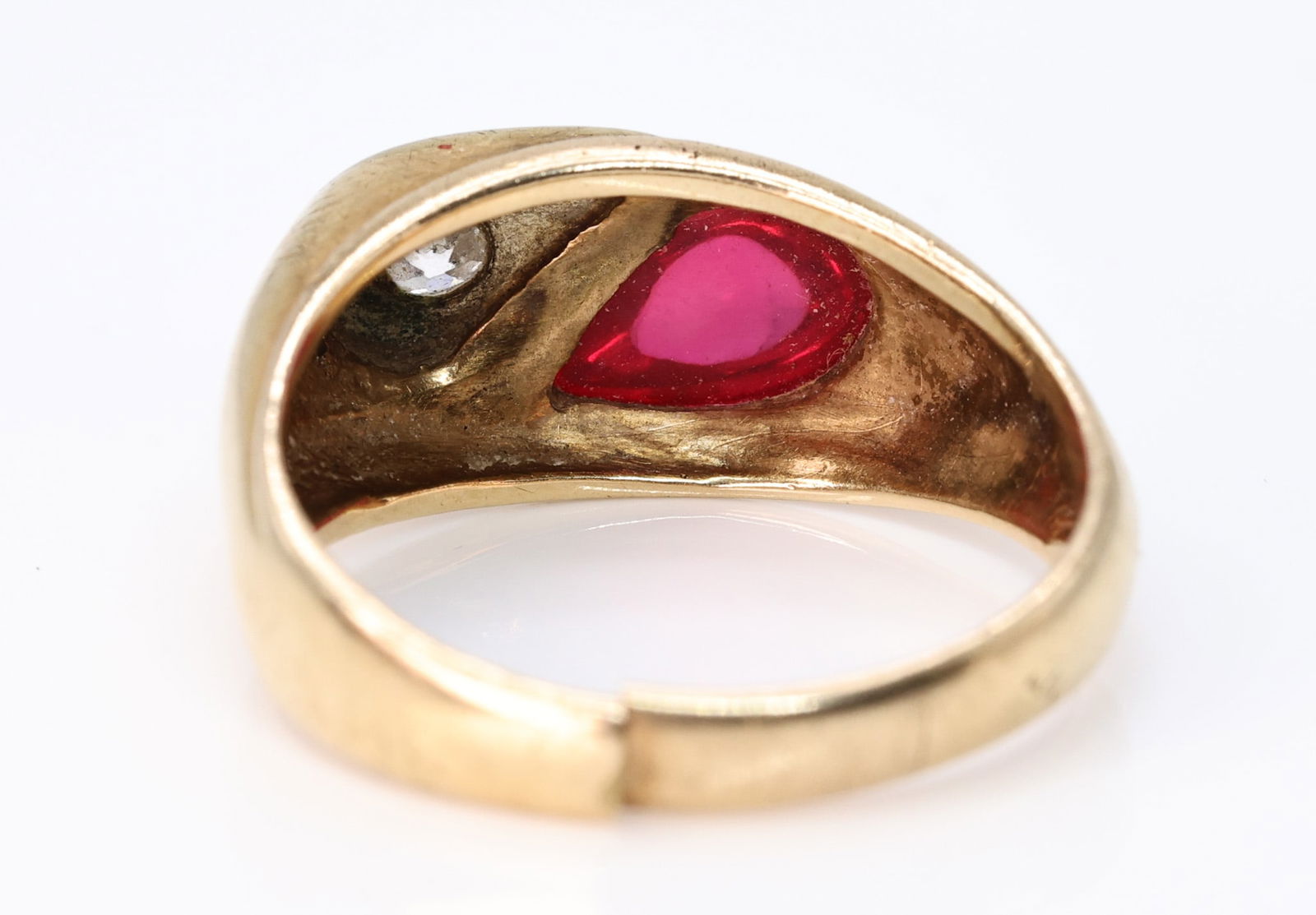 14k YG Ruby Diamond Ring - 6