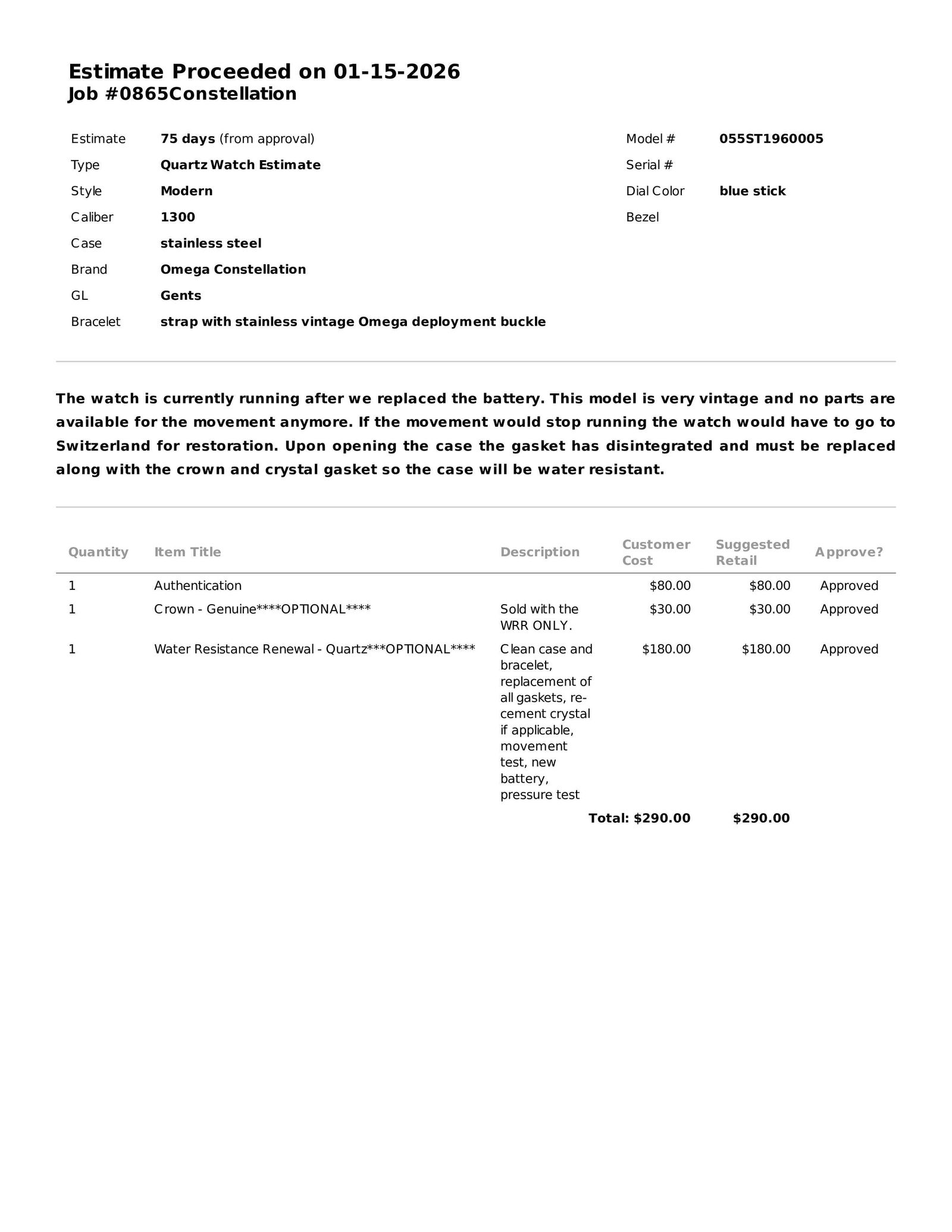 Omega Constellation Electroquartz, Ref. 196.005 - 16