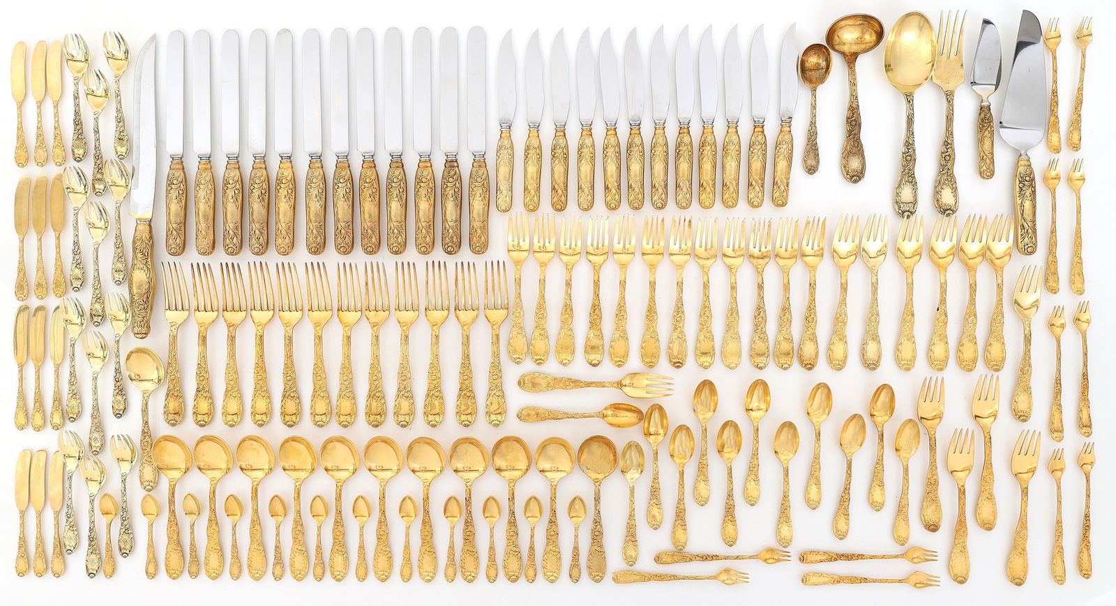 Tiffany "Chrysanthemum" Sterling Silver Flatware Service for 12 (1 of 20)