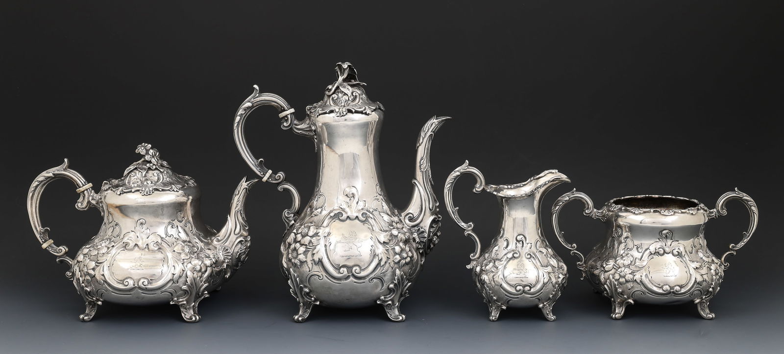 Victorian British Sterling Silver Tea and Coffee Service (1 of 18)