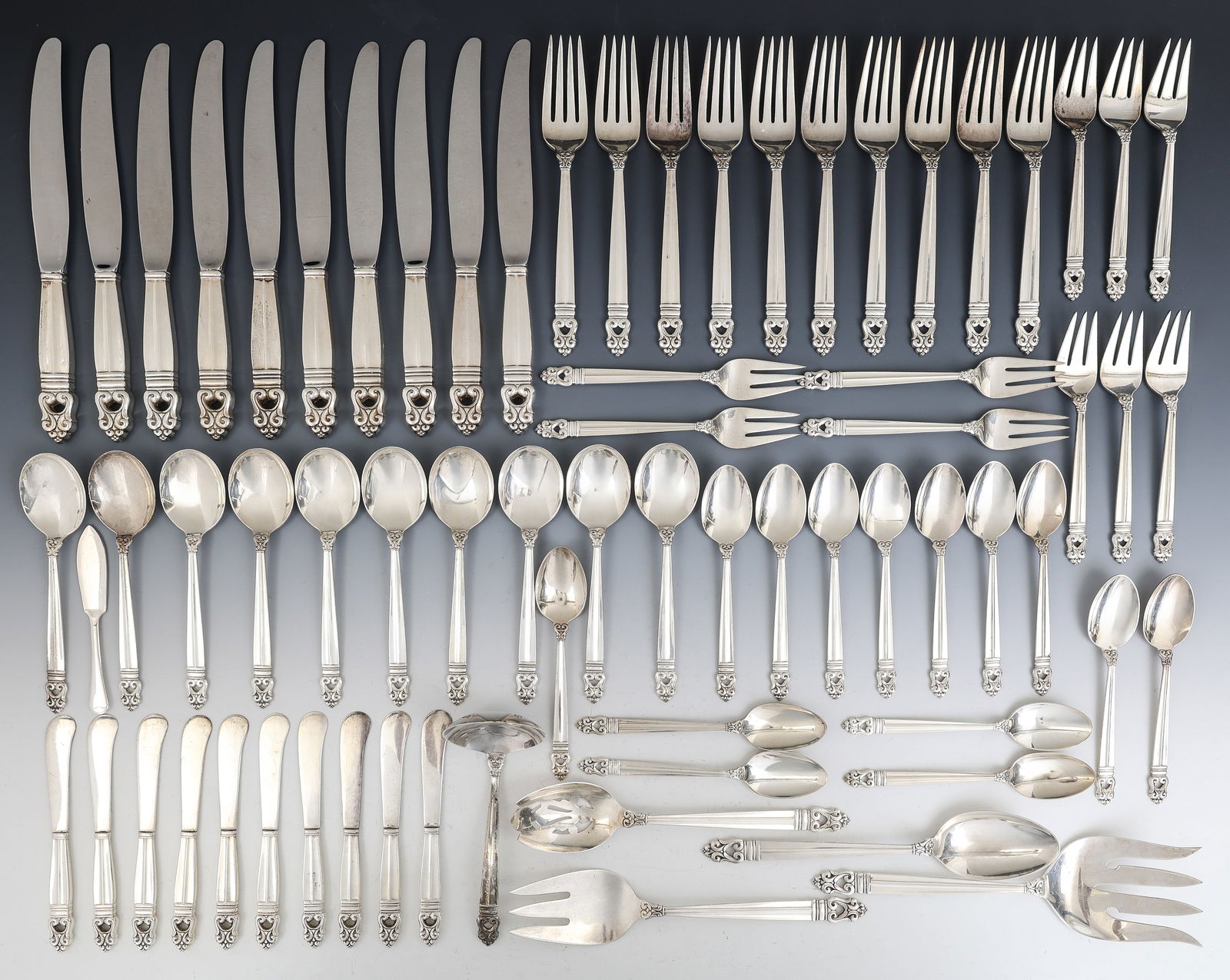 International "Royal Danish" Sterling Silver Flatware Service for 10 With Extras (1 of 15)