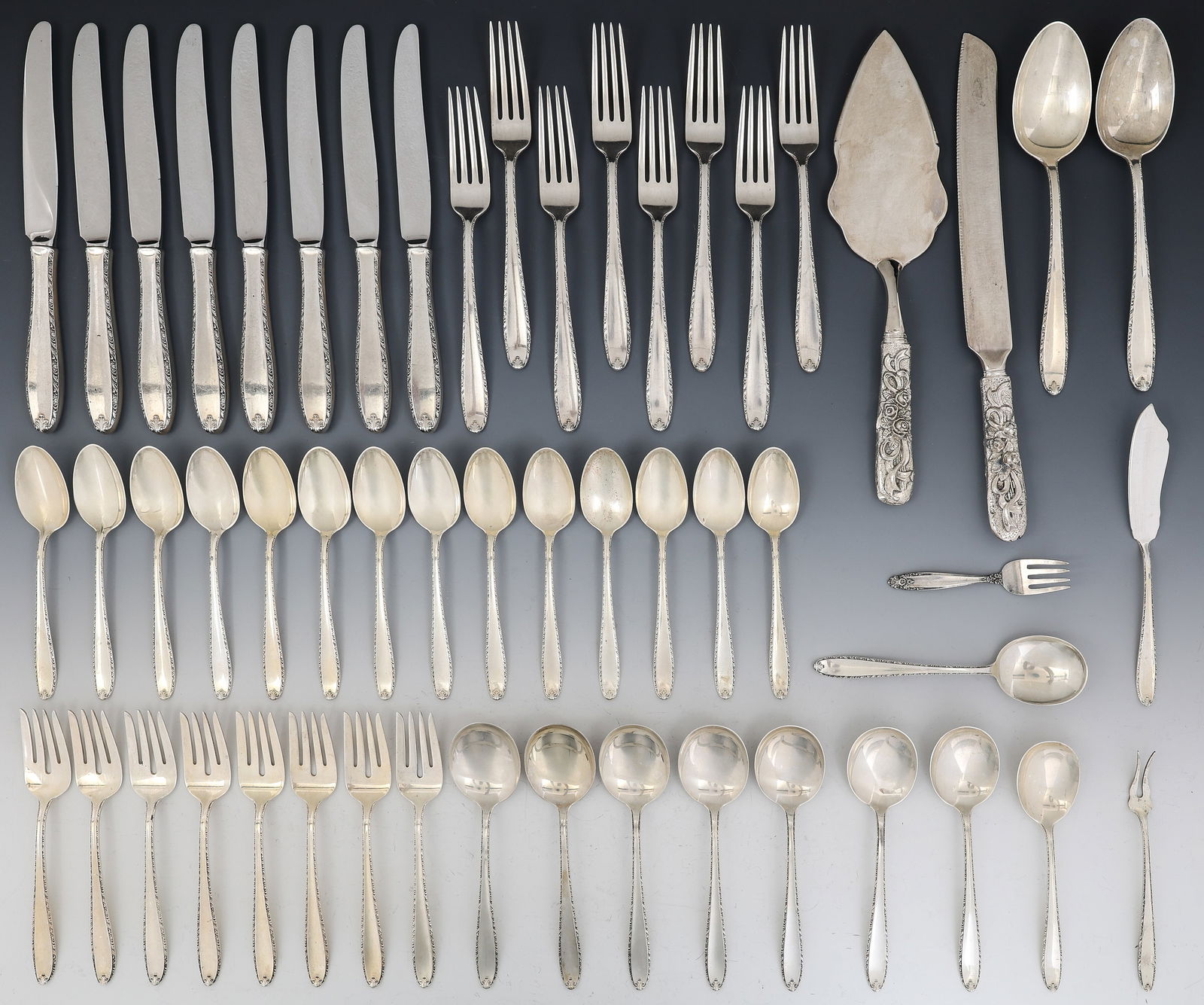 Alvin "Southern Charm" Sterling Silver Flatware Service for 8 With Extras (1 of 10)