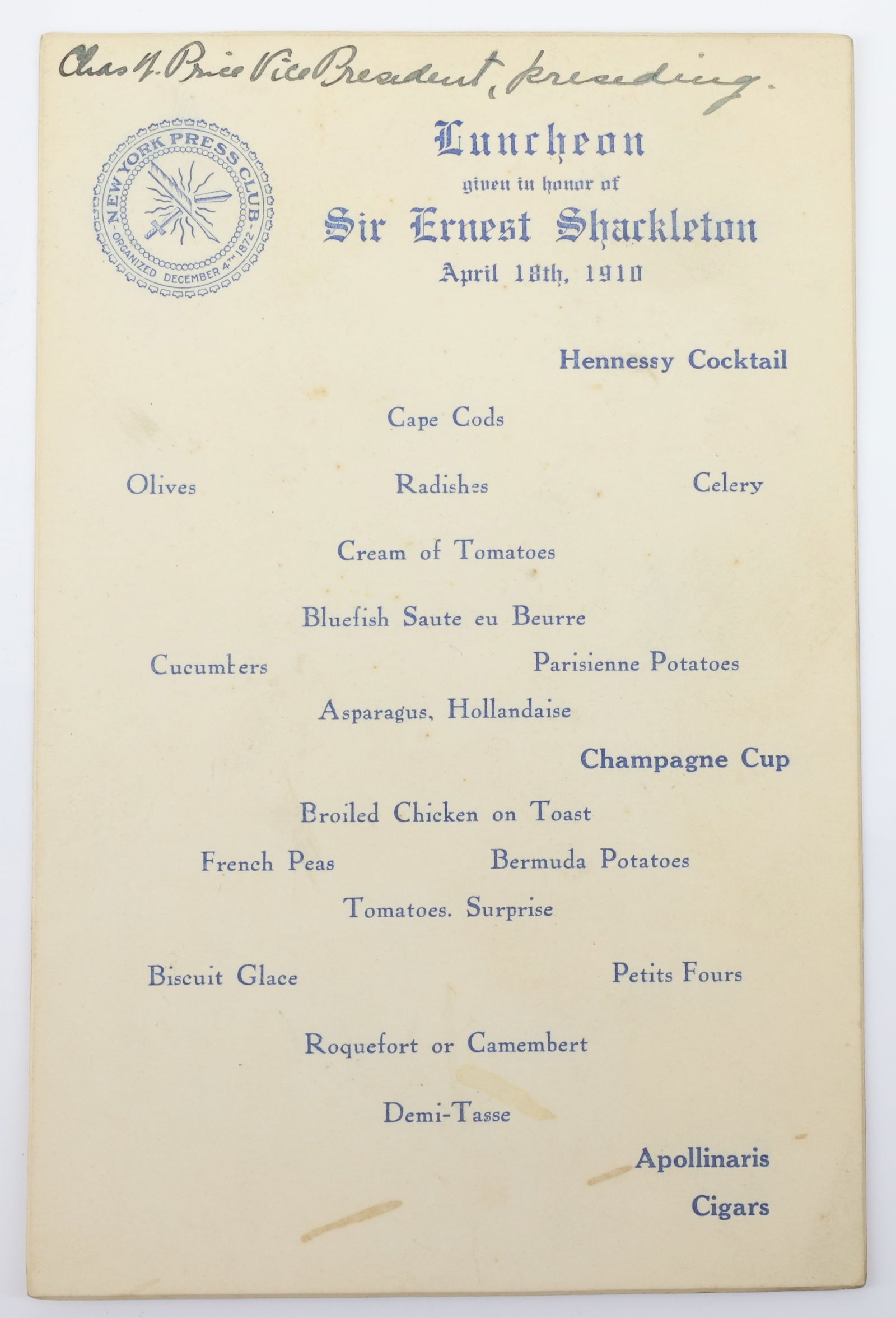 Autograph of Antarctic Explorer Ernest H. Shackleton (1 of 4)