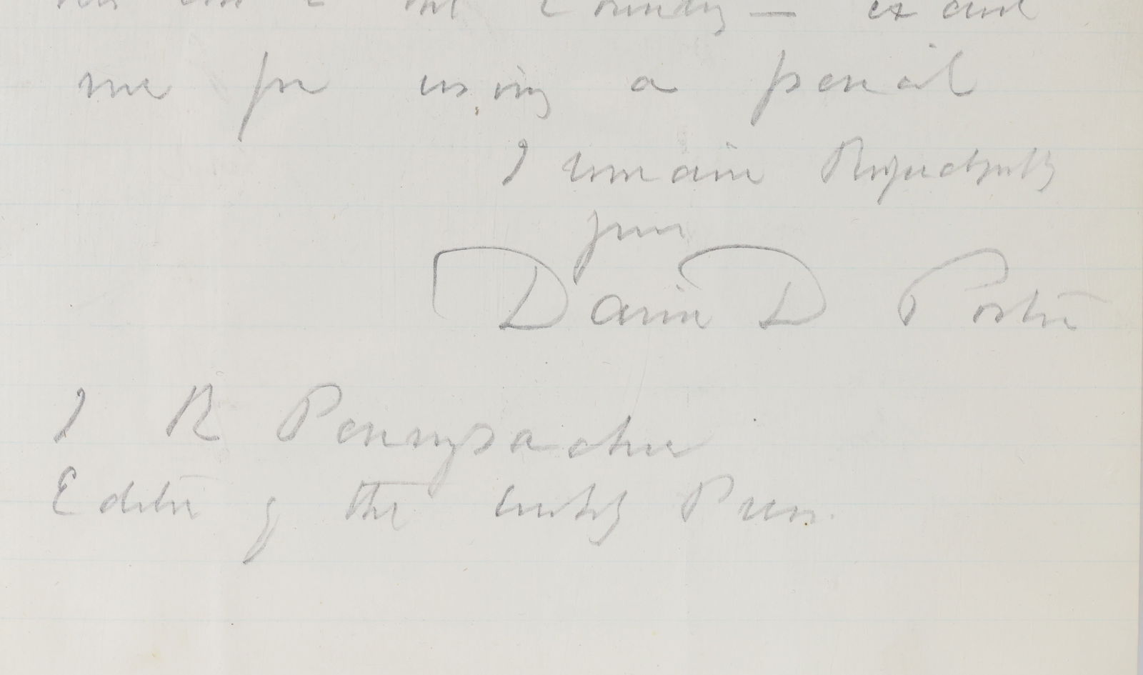 Autograph of Civil War Navy Officer David Dixon Porter (1 of 5)