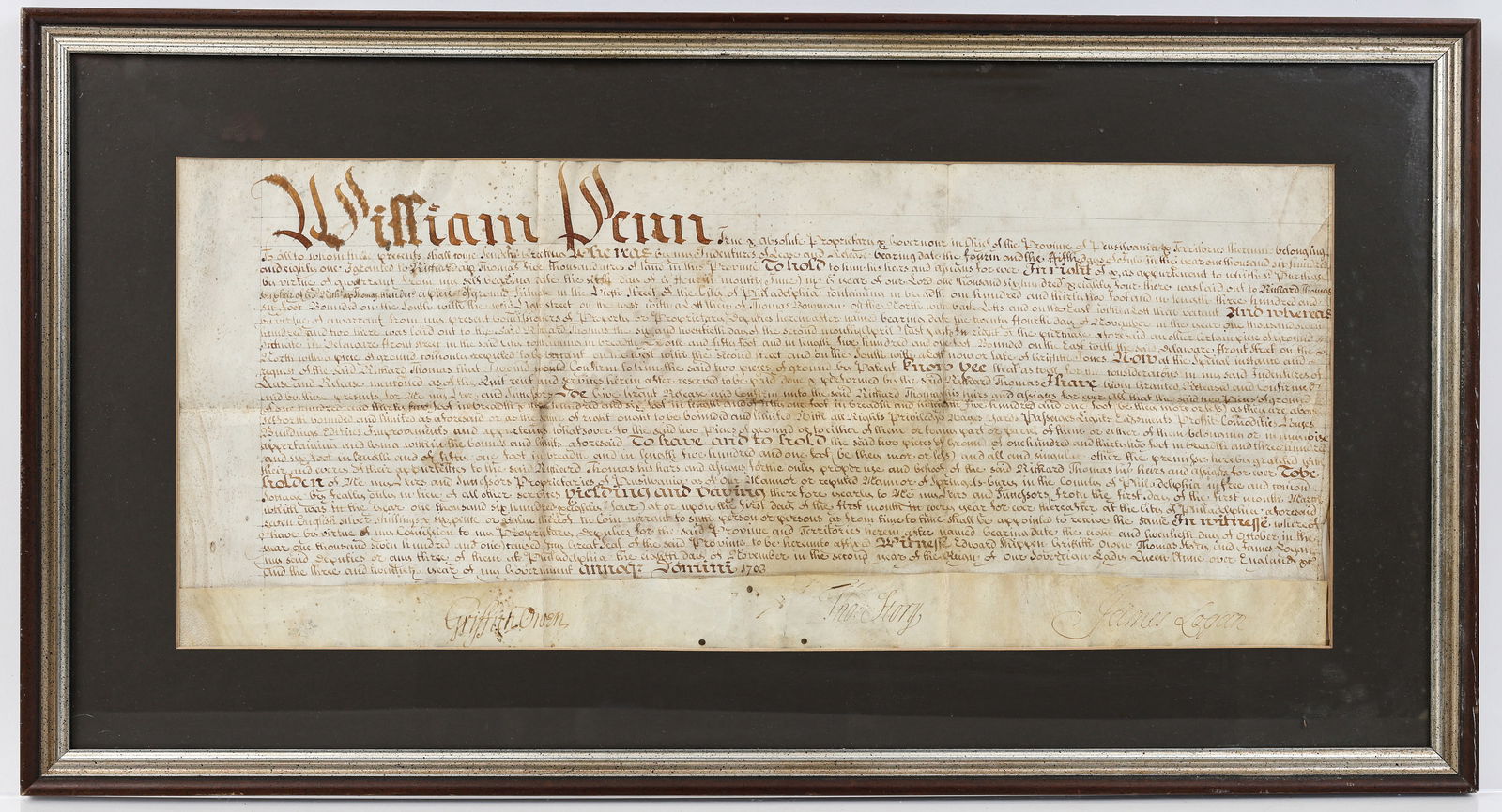 Early 18th century Pennsylvania Land Indenture (1 of 9)