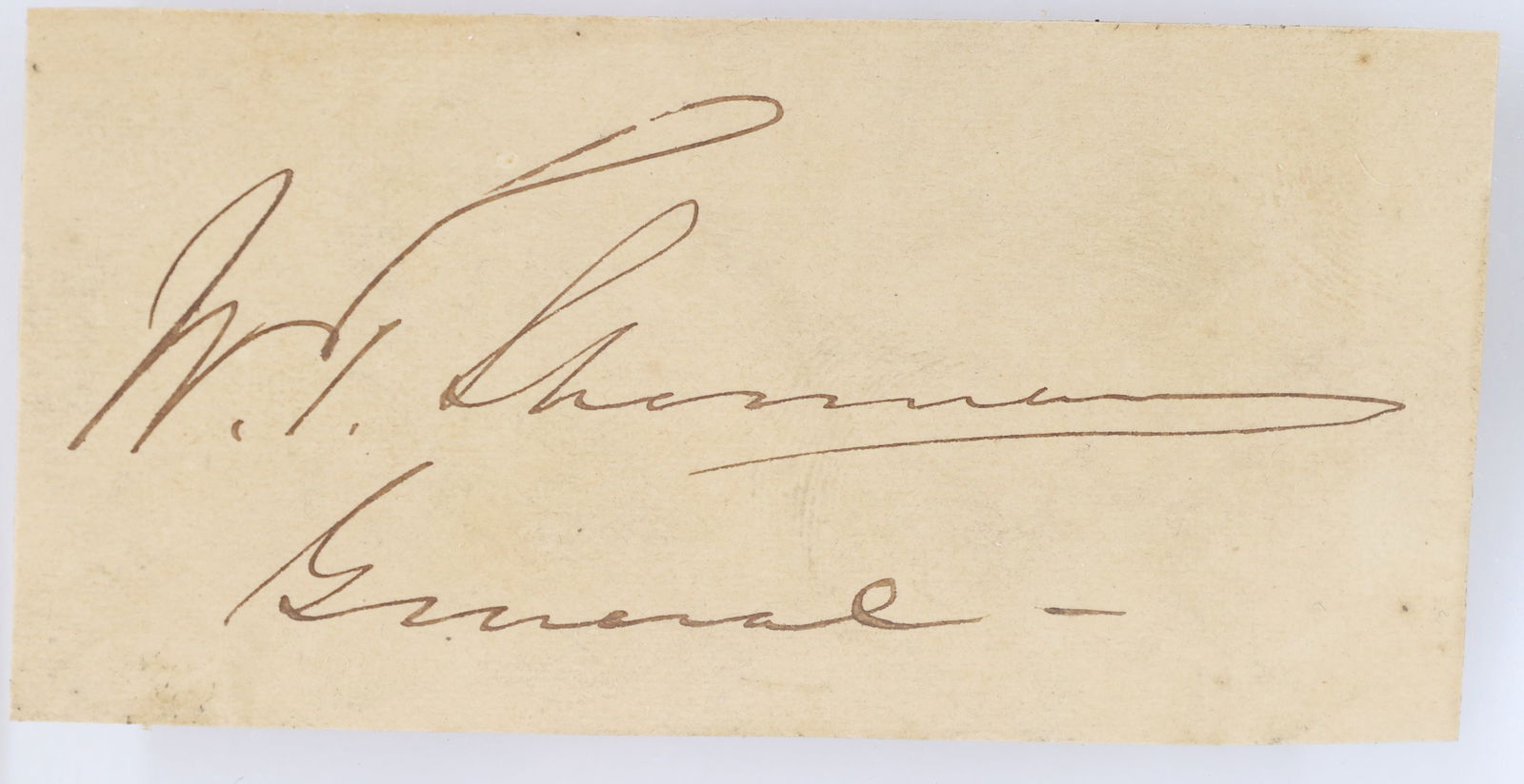 Autograph of General William T. Sherman (1 of 3)