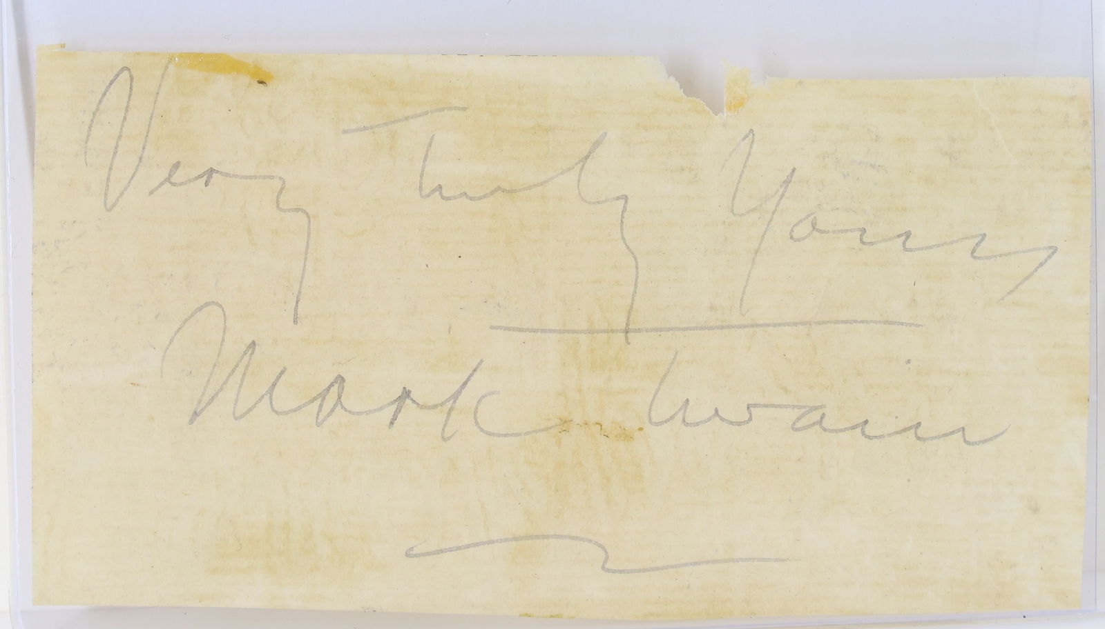 Autograph of Author Mark Twain (1 of 3)