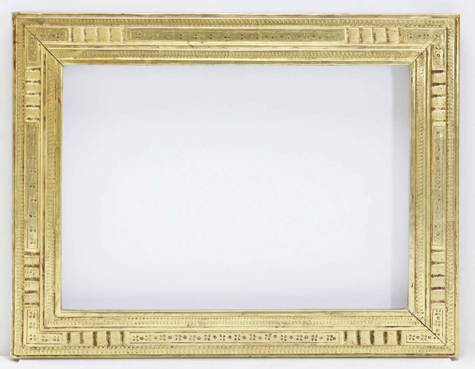 Frederick William Harer (1879 - 1947): Hand carved and gilded frame, initialed en verso. 10"h x 13.5"w inside rabbet and 13"h x 16.5"w overall.