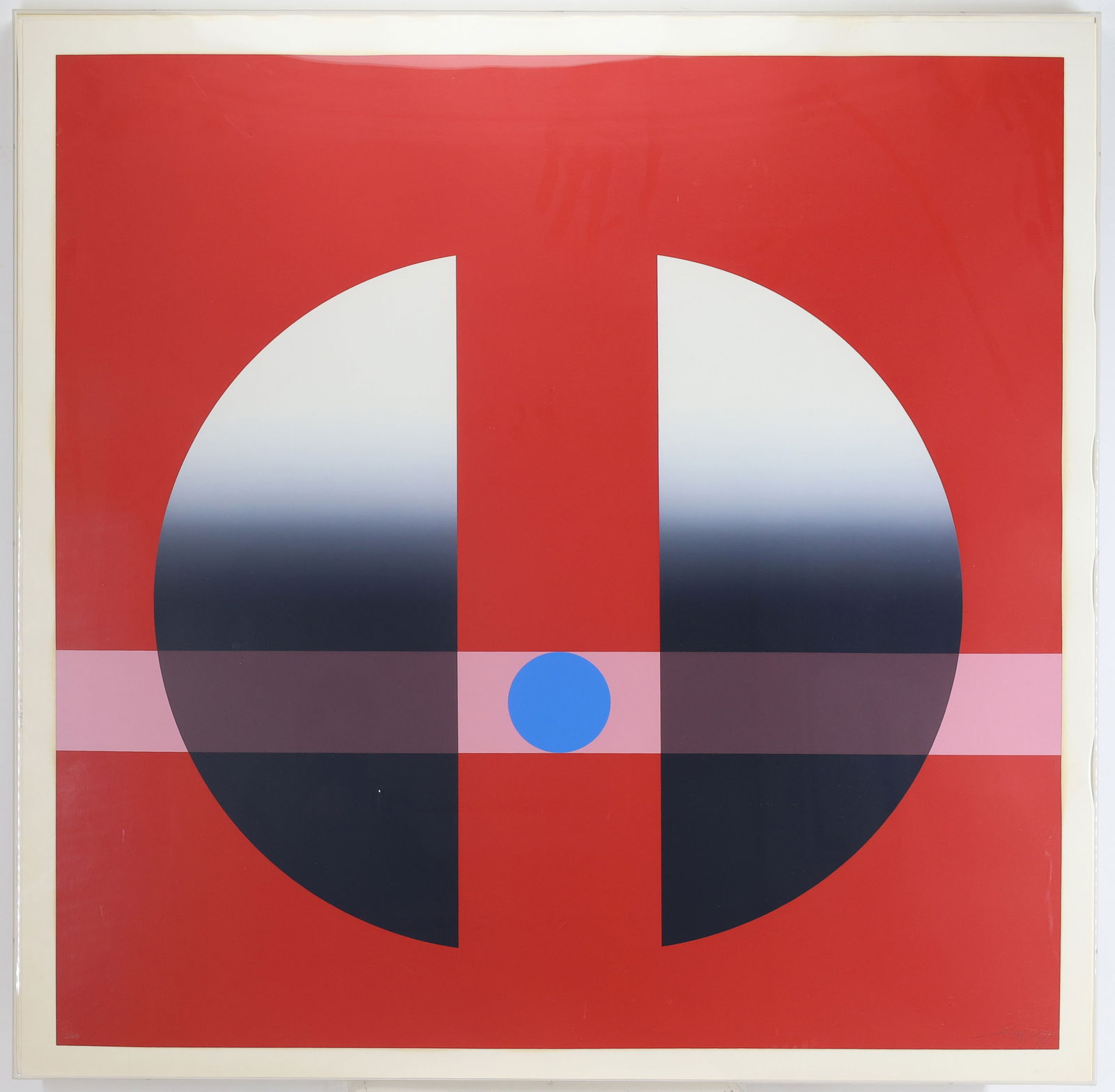 Herbert Bayer (1900 - 1985): Serigraph, "New Nucleus", SLR. Geometric composition. 32"h x 32"w square