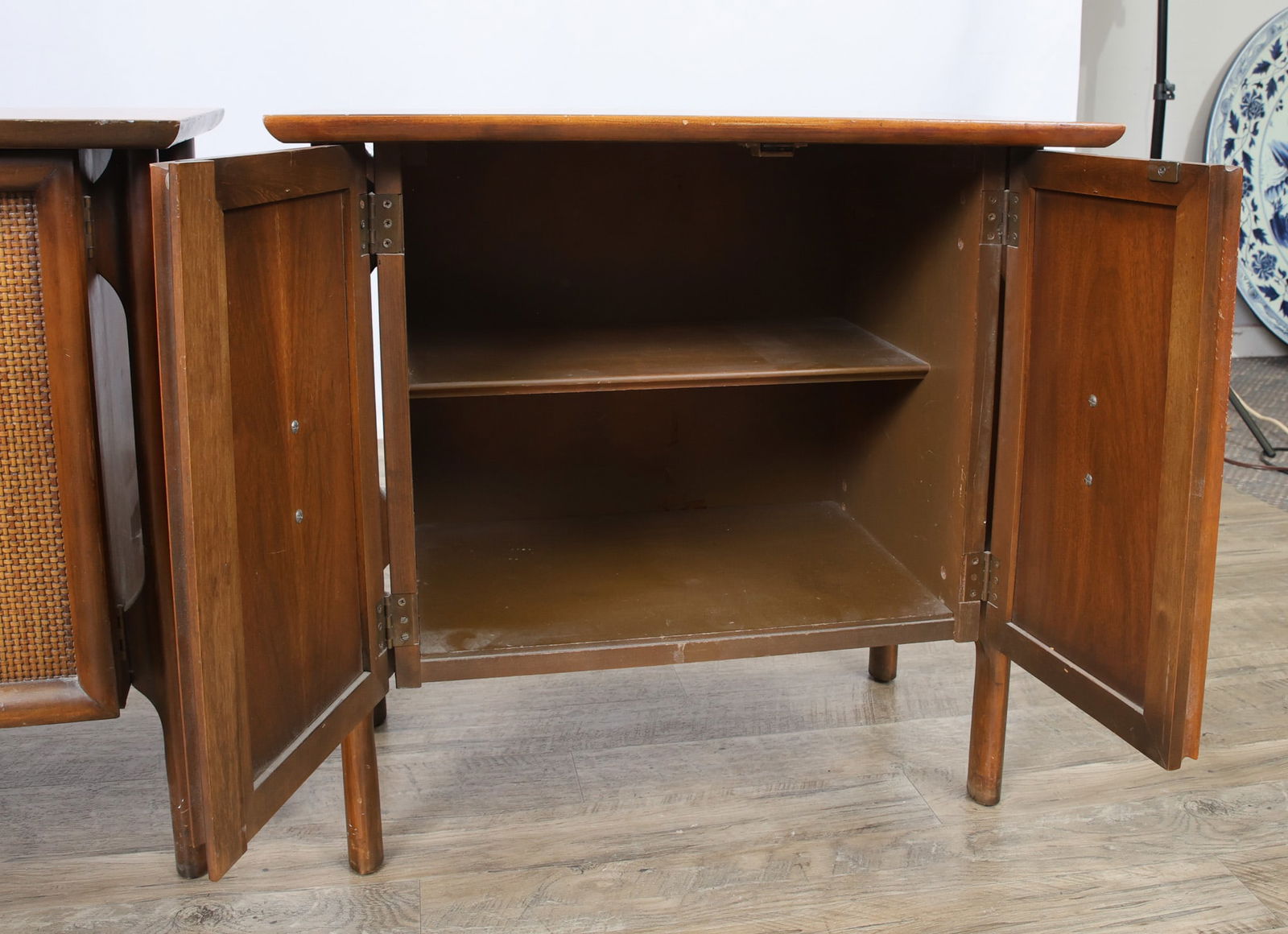 Walnut and Cane Nightstands - 6