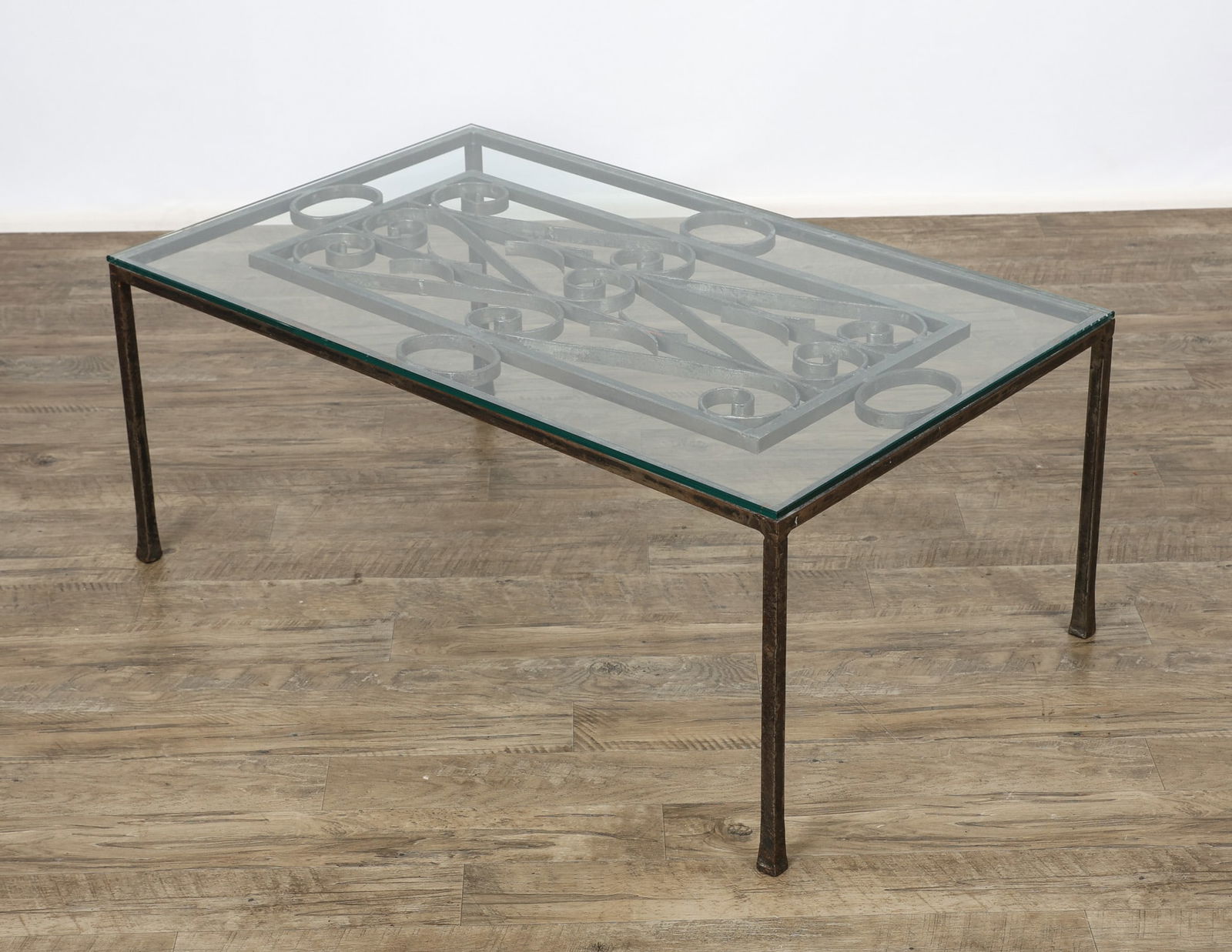 Wrought Iron and Glass Coffee Table (1 of 10)