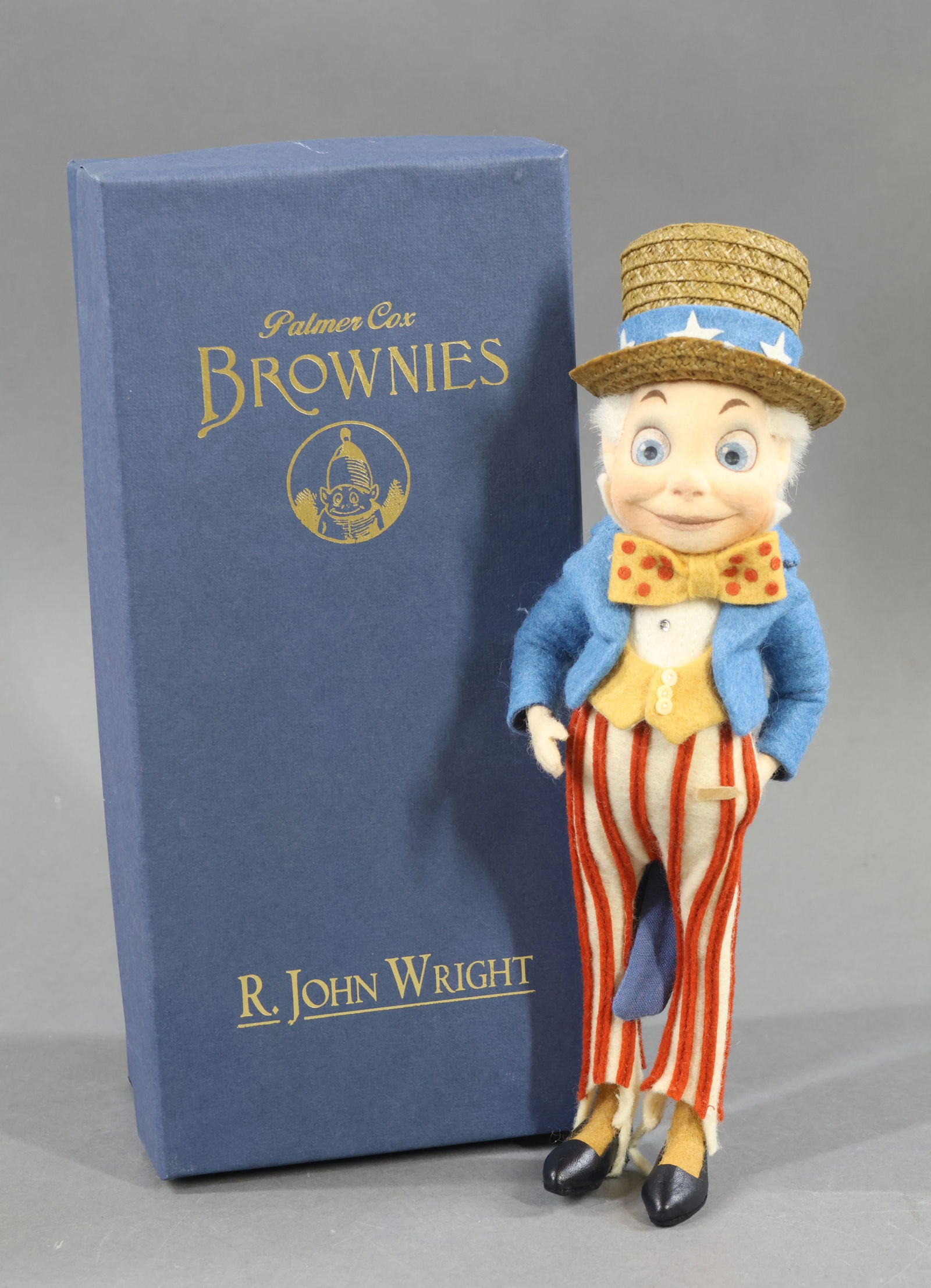 R. JOHN WRIGHT.: MIB 8" "Uncle Sam Brownie". Ltd. Ed. 0222/. No COA. This lot is being sold AS IS.