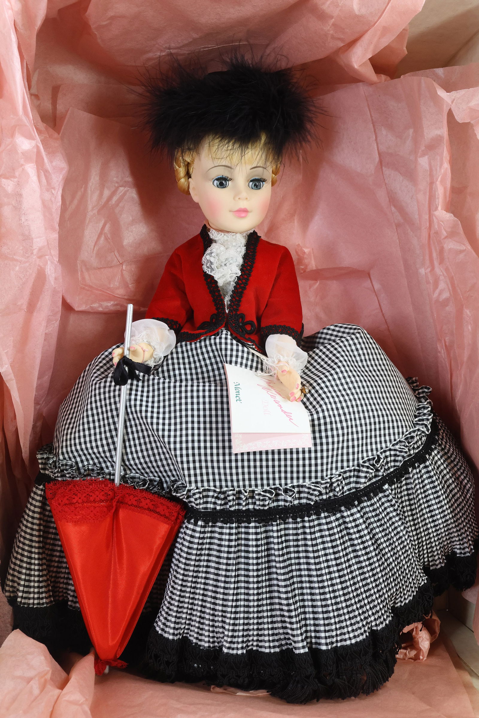 MADAME ALEXANDER PORTRAIT DOLLS.: MIB 21" "Monet" doll, 1984-1985, #2245, (Jacqueline). OSS. This lot is being sold AS IS. (Prior to the photography, this doll had NBRFB.)