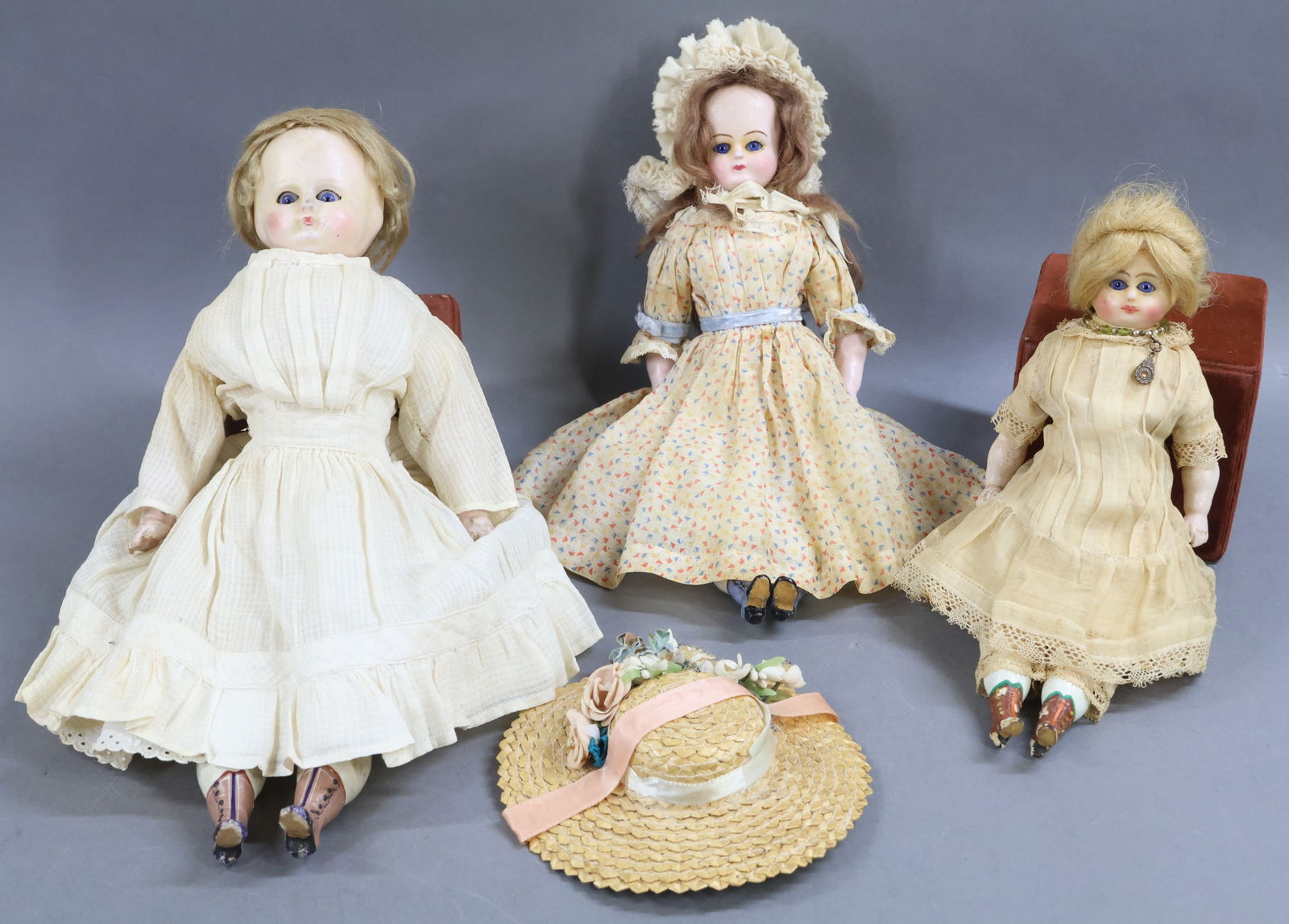 WAX OVER PAPIER MACHE DOLLS. (1 of 15)