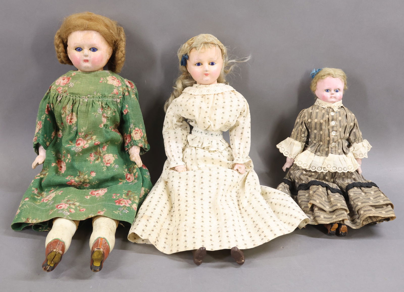 WAX OVER PAPIER MACHE DOLLS. (1 of 18)