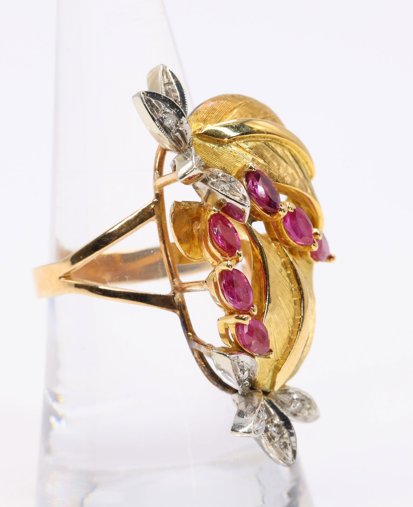 18k YG Ruby Diamond Ring - 4