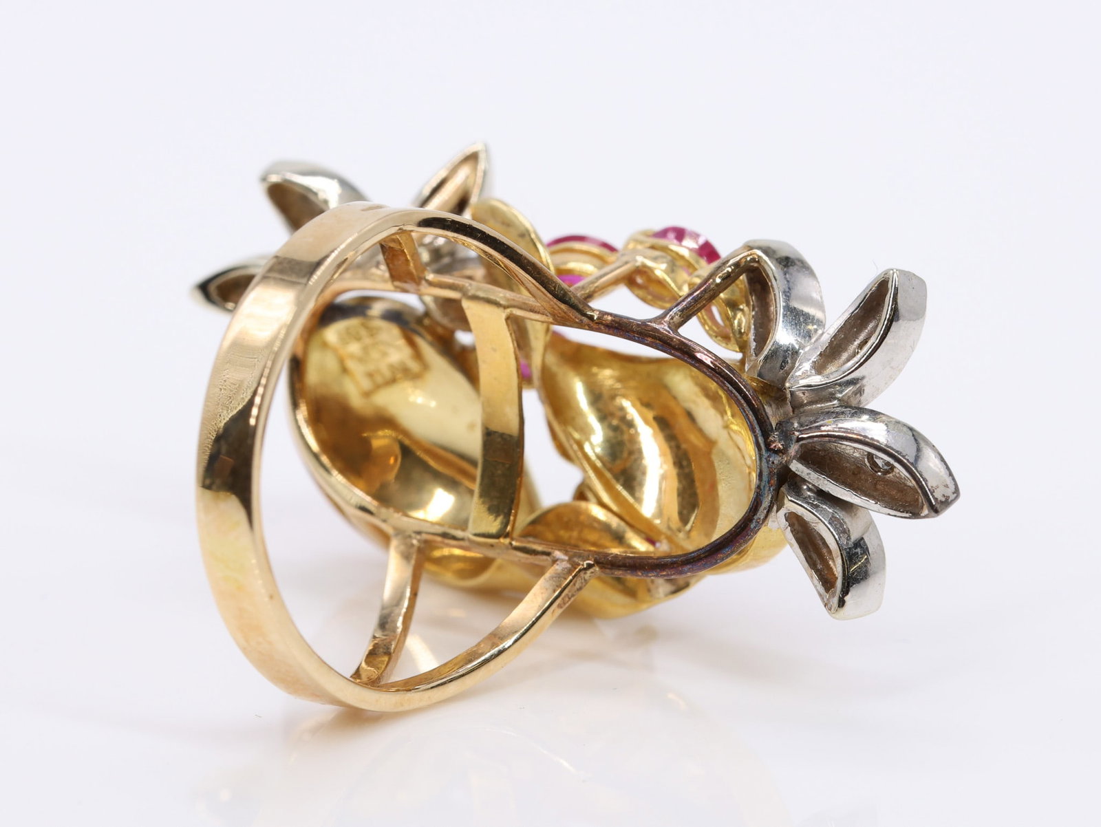 18k YG Ruby Diamond Ring - 5