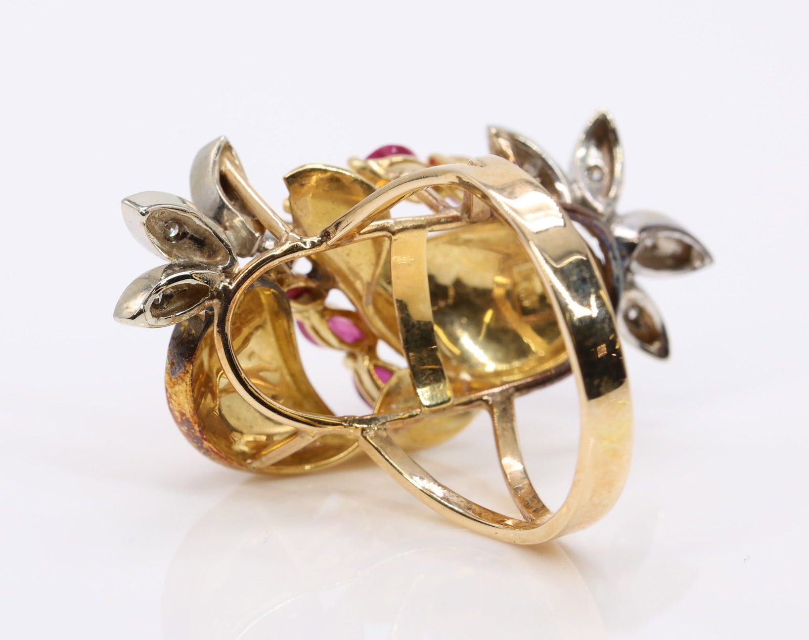 18k YG Ruby Diamond Ring - 6