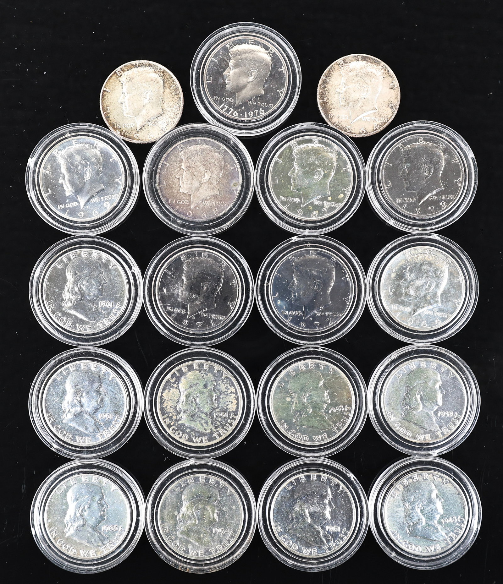 Franklin and Kennedy Silver Half Dollars (1 of 8)