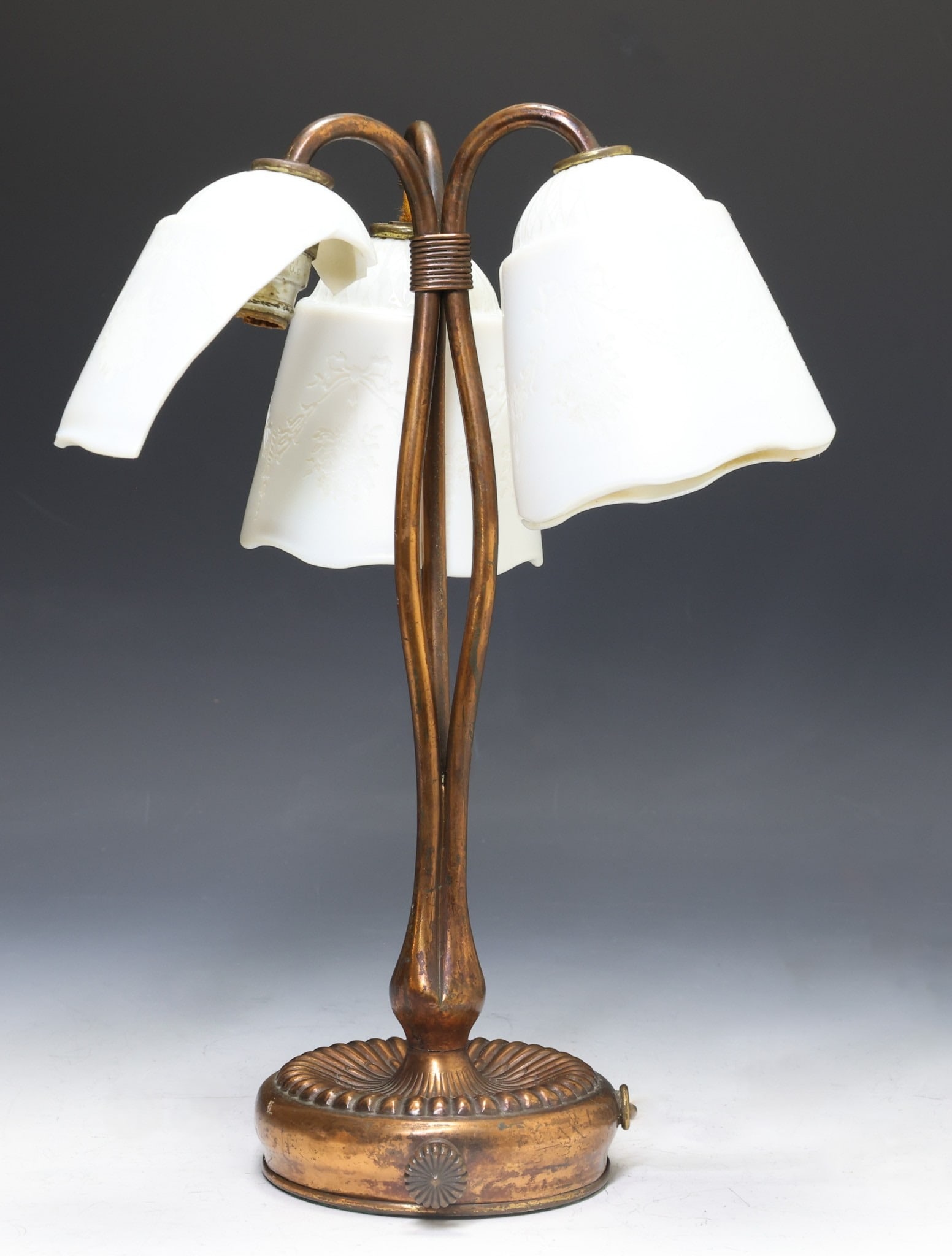 Tiffany Three-Light Lily Lamp Base (1 of 10)