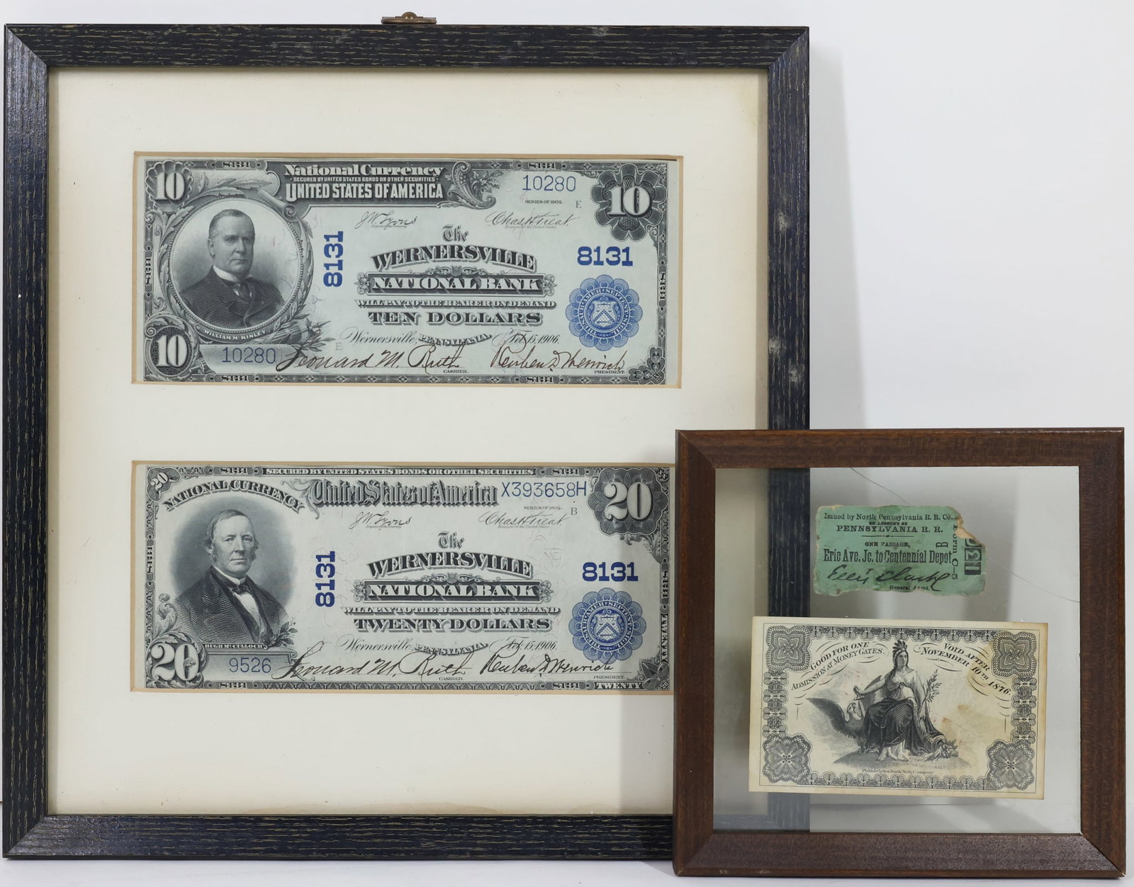 National Currency (Wernersville, PA) and US Centennial Related Tickets (1 of 7)