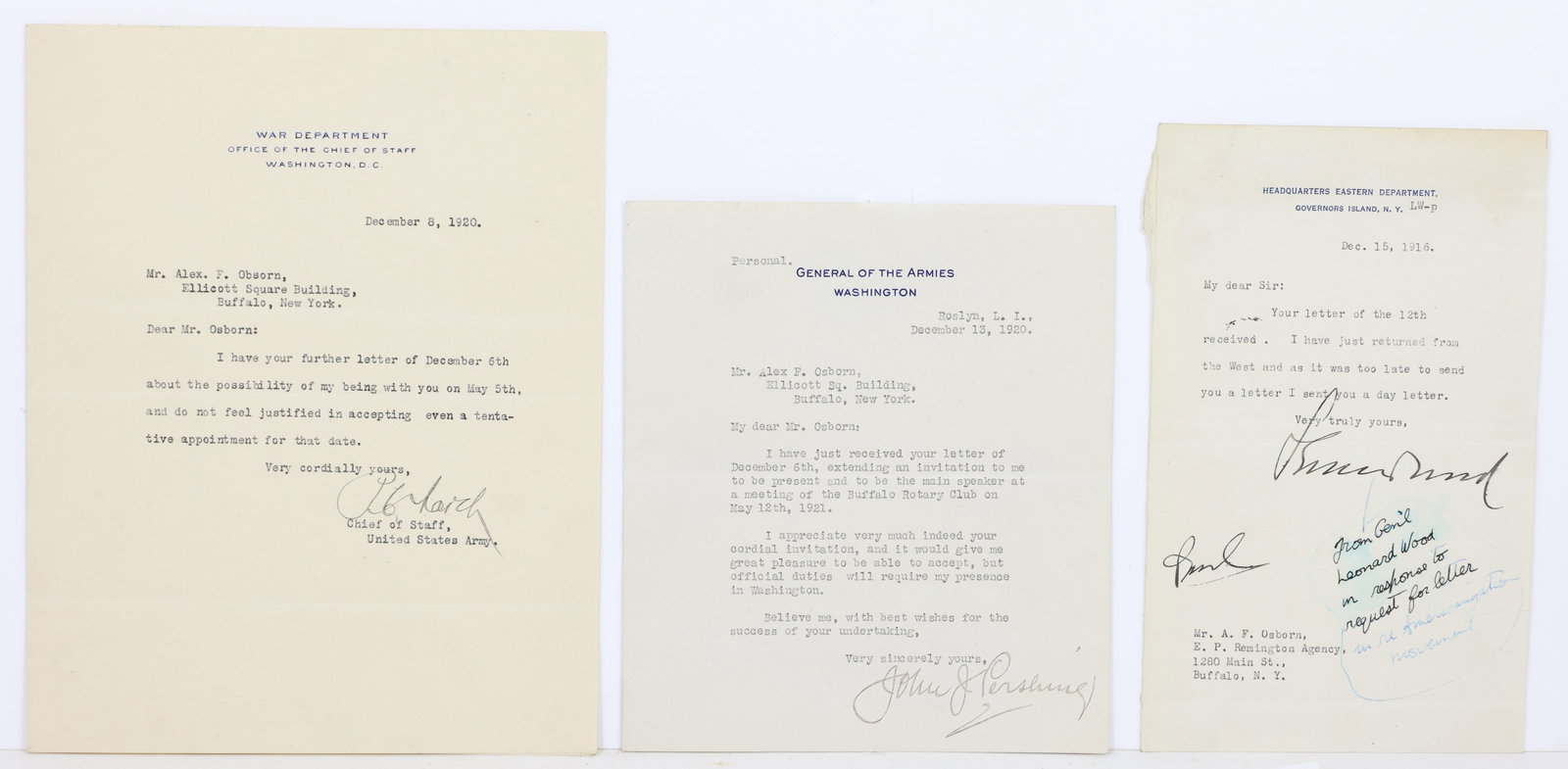 Autographs of United States Military Leaders (1 of 7)