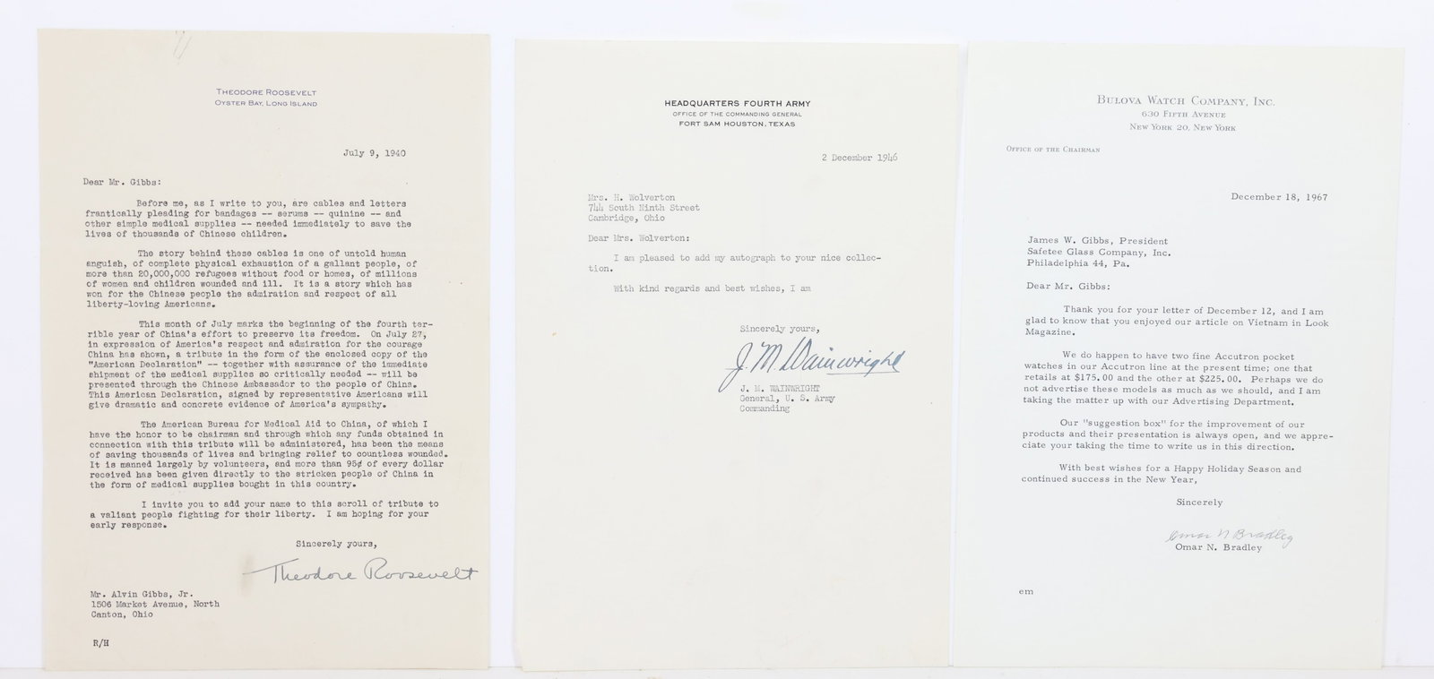 Autographs of United States Military Leaders-World War II (1 of 7)