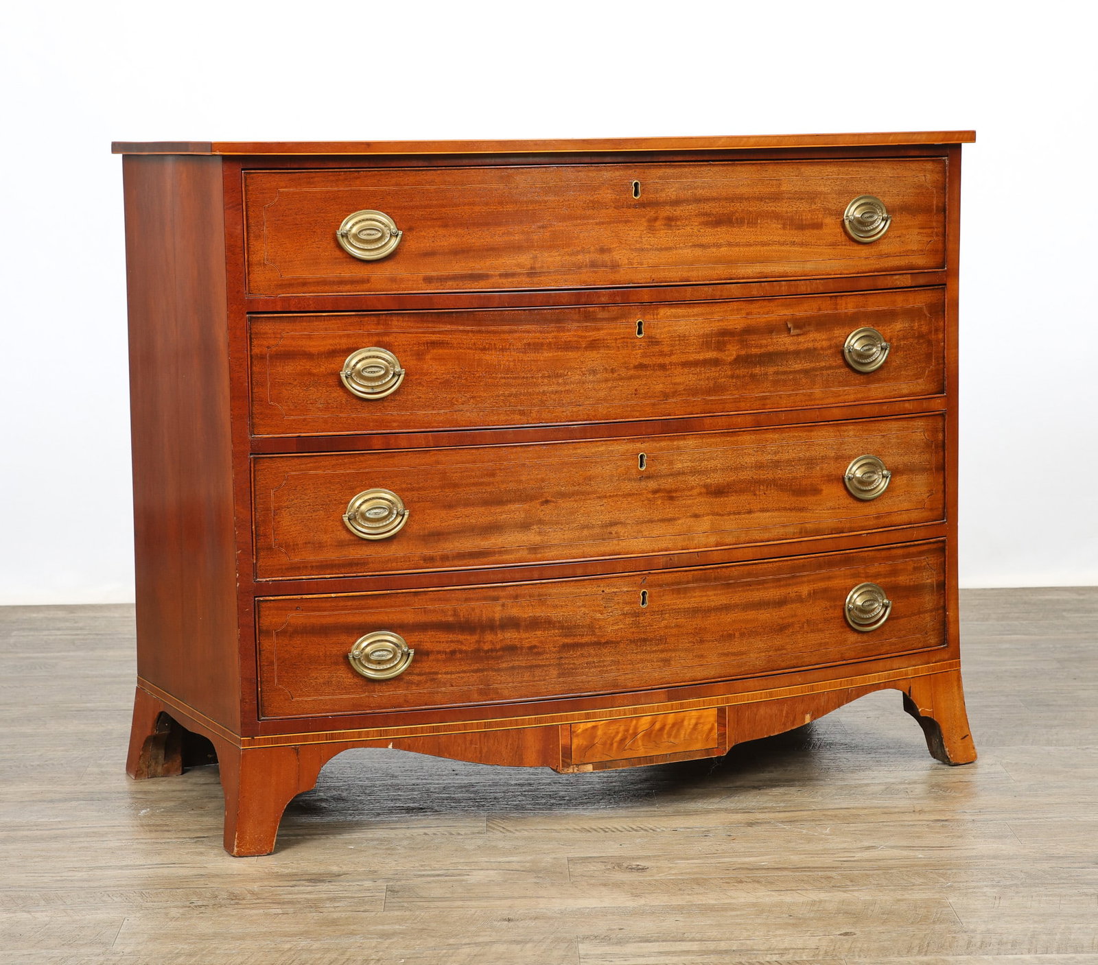 Hepplewhite Bow Front Chest of Drawers (1 of 20)