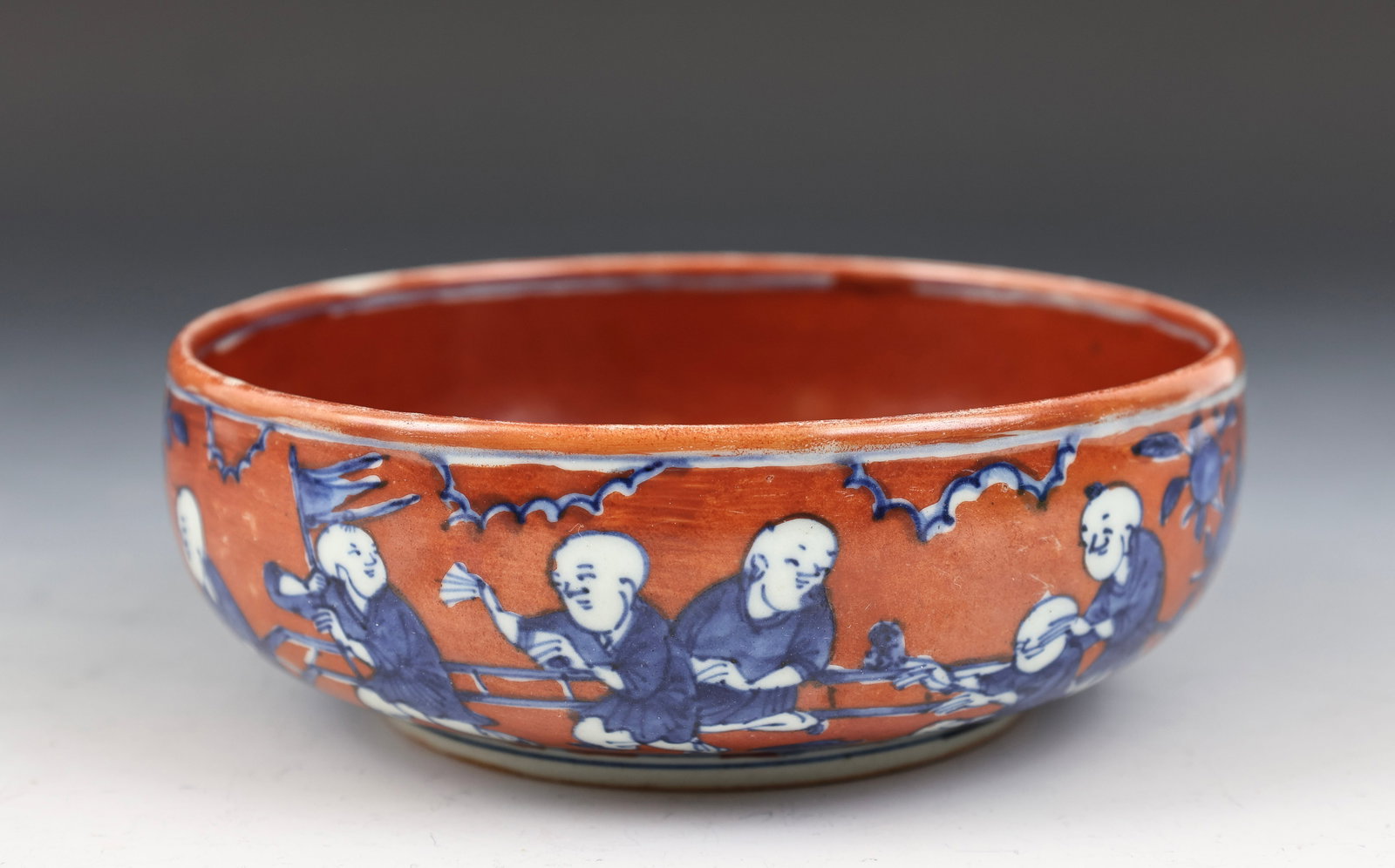 Chinese Coral Red Porcelain Boys Bowl (1 of 11)
