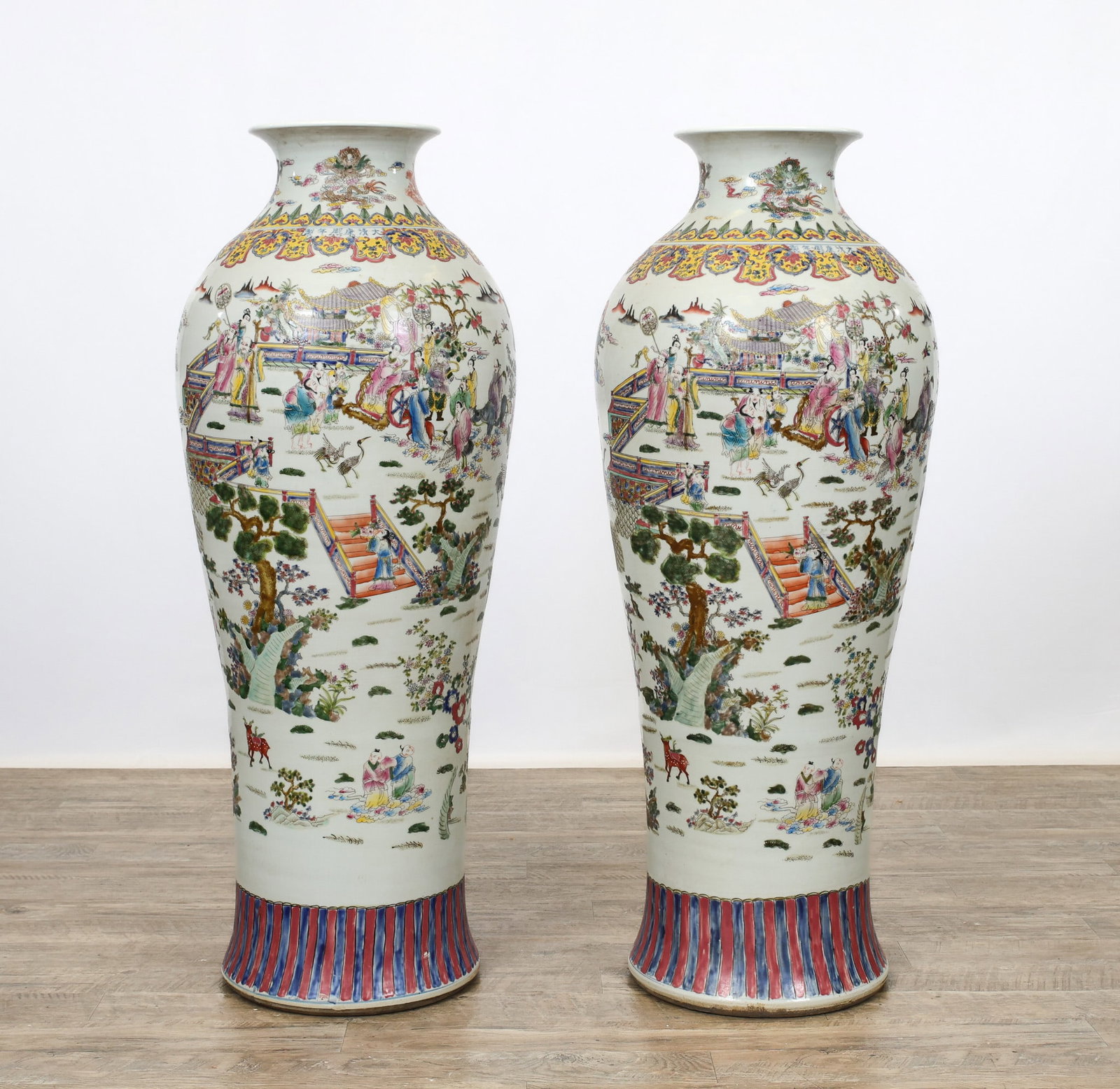 Chinese Famille Rose Porcelain Palace Vases (1 of 20)